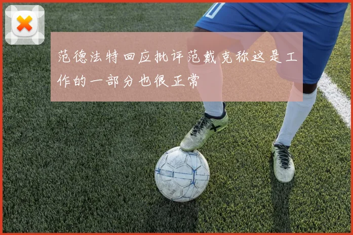 范德法特回应批评范戴克称这是工作的一部分也很正常